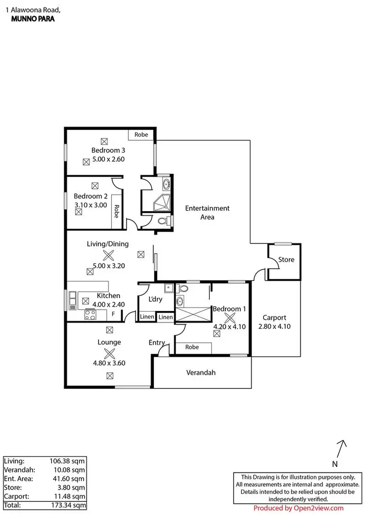 Floorplan of Homely house listing, 1 Alawoona Road, Munno Para SA 5115