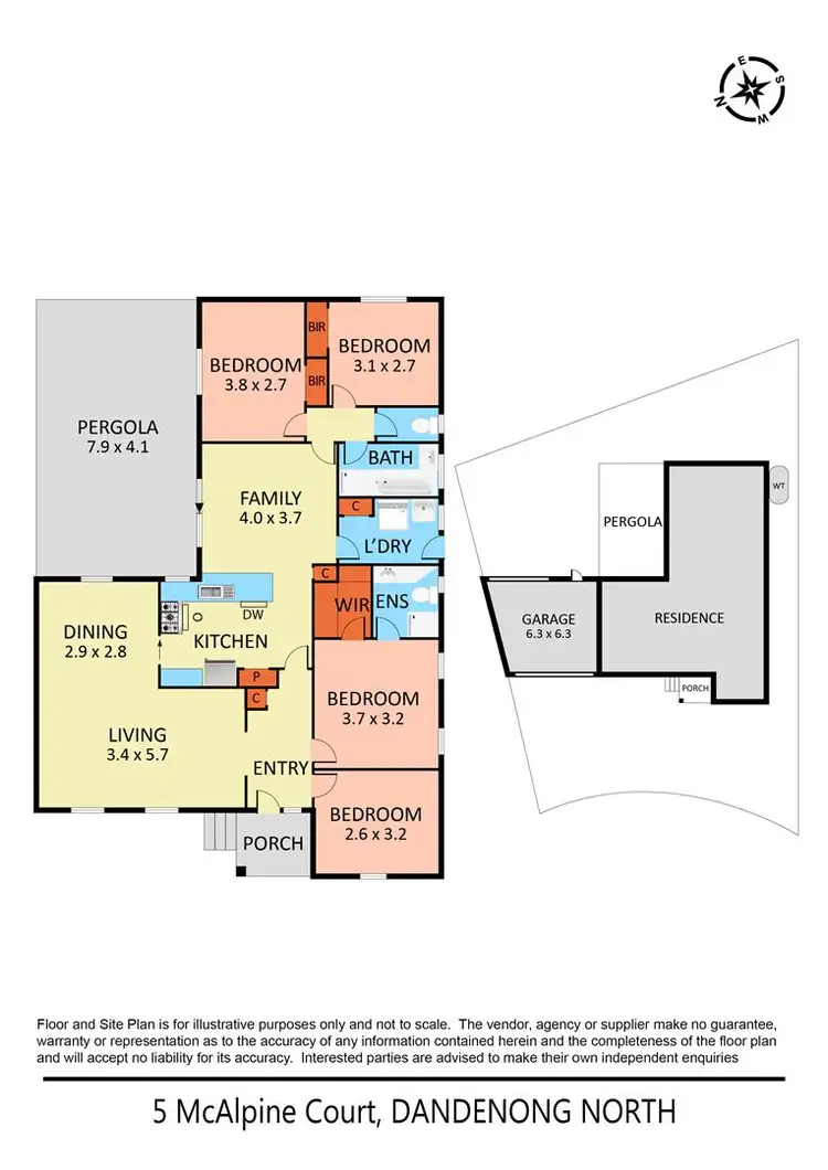 Floorplan of Homely house listing, 5 McAlpine Court, Dandenong North VIC 3175