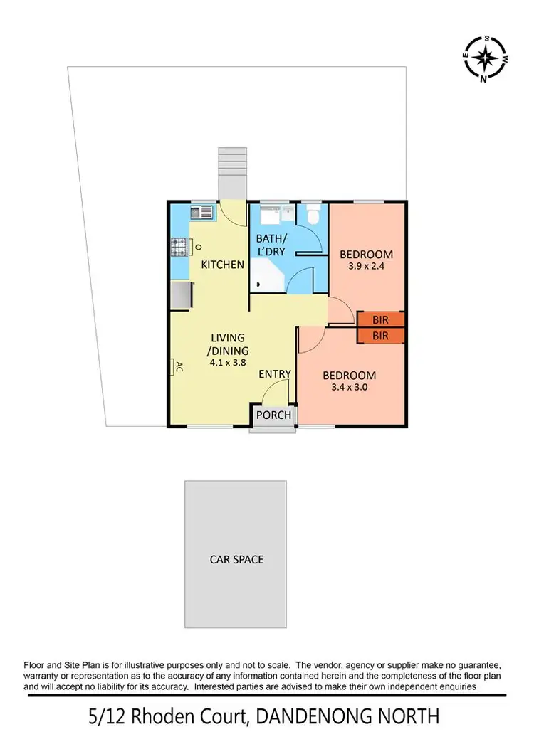 Floorplan of Homely unit listing, 5/12 Rhoden Court, Dandenong North VIC 3175