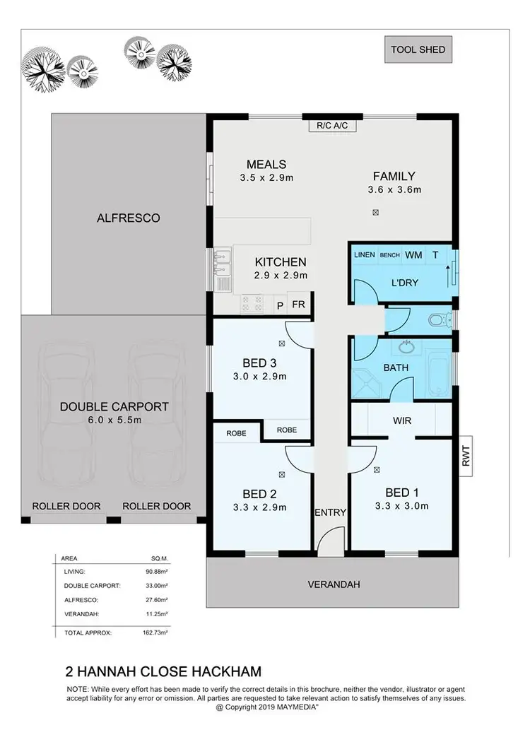 Floorplan of Homely house listing, 2 Hanna Close, Hackham SA 5163