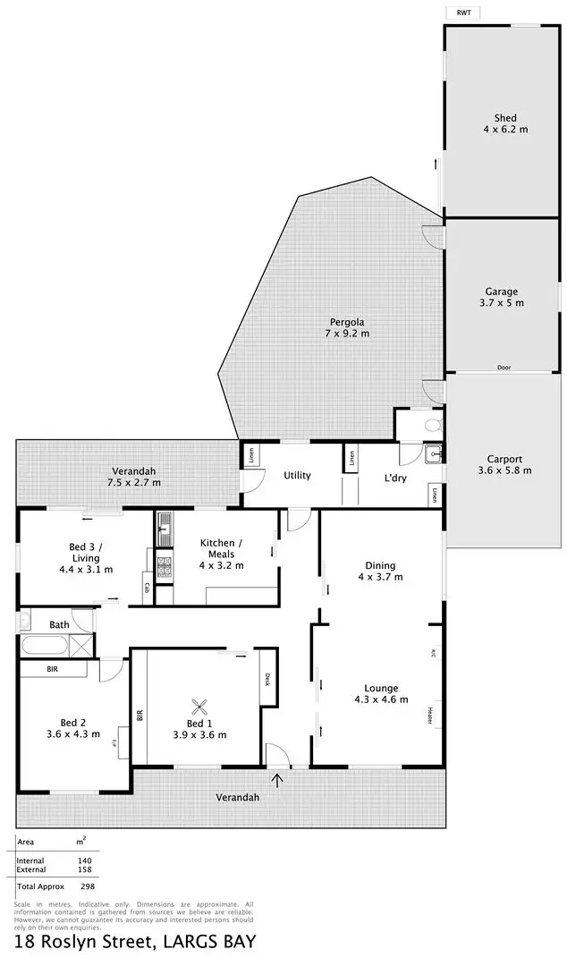 Floorplan of Homely house listing, 18 Roslyn Street, Largs Bay SA 5016