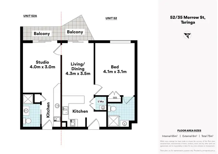 Floorplan of Homely apartment listing, 52/35 Morrow Street, Taringa QLD 4068