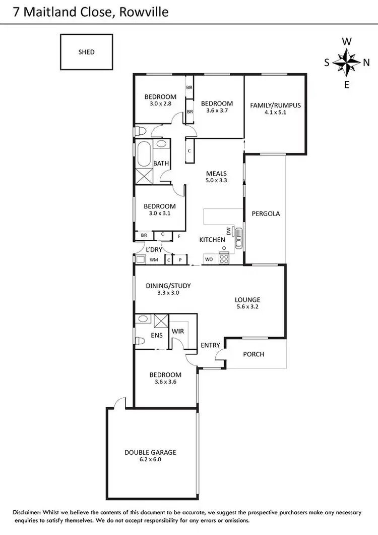 Floorplan of Homely house listing, 7 Maitland Close, Rowville VIC 3178