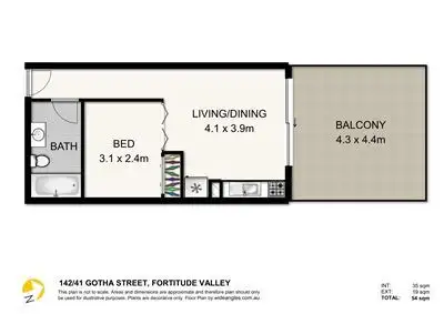 Floorplan of Homely unit listing, 142/41 Gotha Street, Fortitude Valley QLD 4006