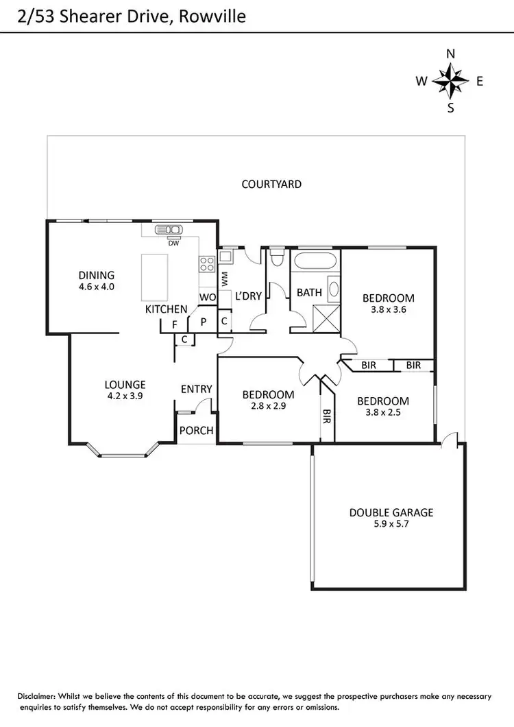 Floorplan of Homely unit listing, 2/53 Shearer Drive, Rowville VIC 3178
