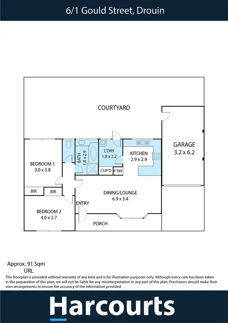 Floorplan of Homely unit listing, 6/1 Gould Street, Drouin VIC 3818