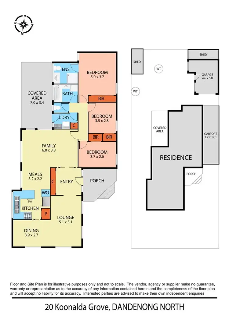 Floorplan of Homely house listing, 20 Koonalda Grove, Dandenong North VIC 3175