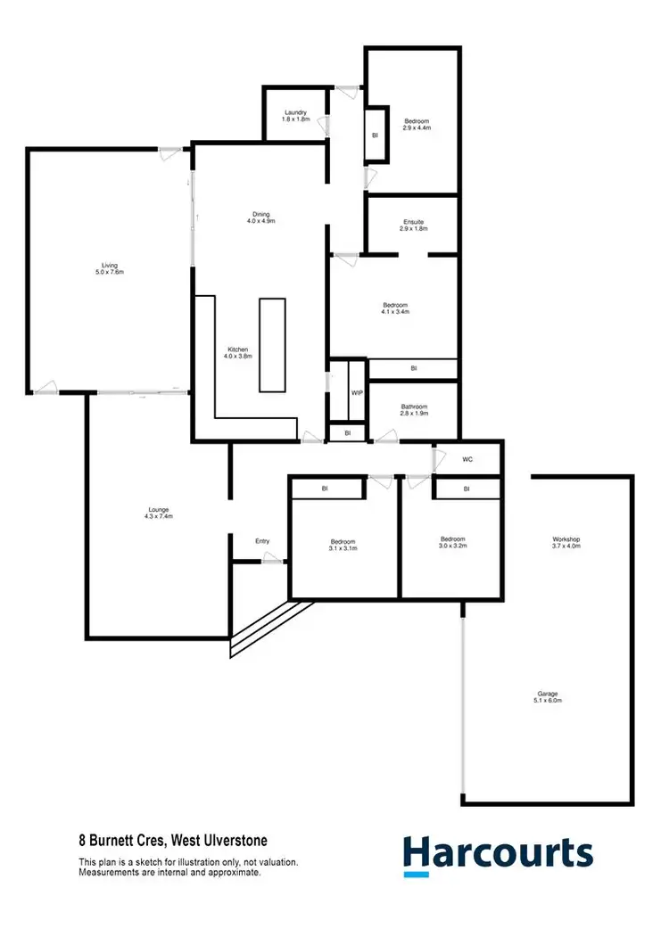 Floorplan of Homely house listing, 8 Burnett Crescent, West Ulverstone TAS 7315
