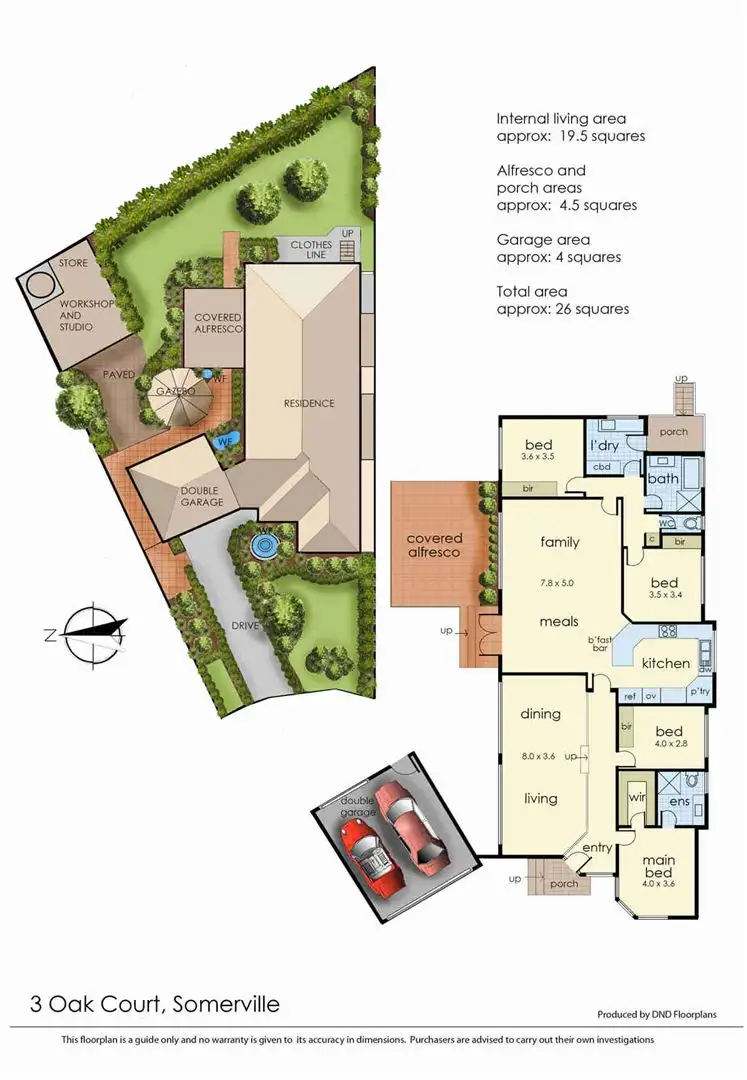Floorplan of Homely house listing, 3 Oak Court, Somerville VIC 3912