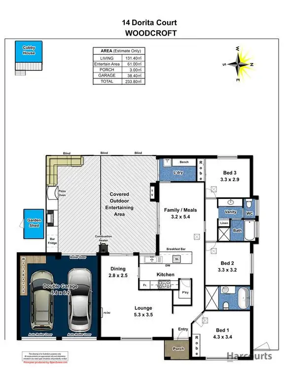 Floorplan of Homely house listing, 14 Dorita Court, Woodcroft SA 5162