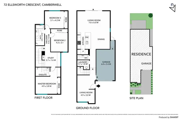 Floorplan of Homely townhouse listing, 72 Ellsworth Crescent, Camberwell VIC 3124