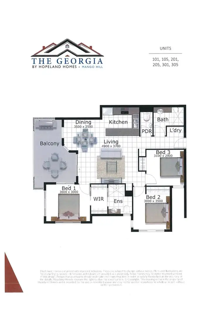 Floorplan of Homely unit listing, 301/15 Betzel Court, Mango Hill QLD 4509