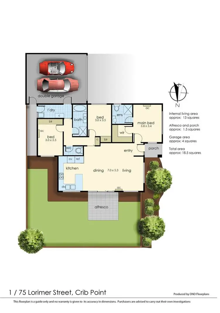 Floorplan of Homely unit listing, 1/75 Lorimer Street, Crib Point VIC 3919