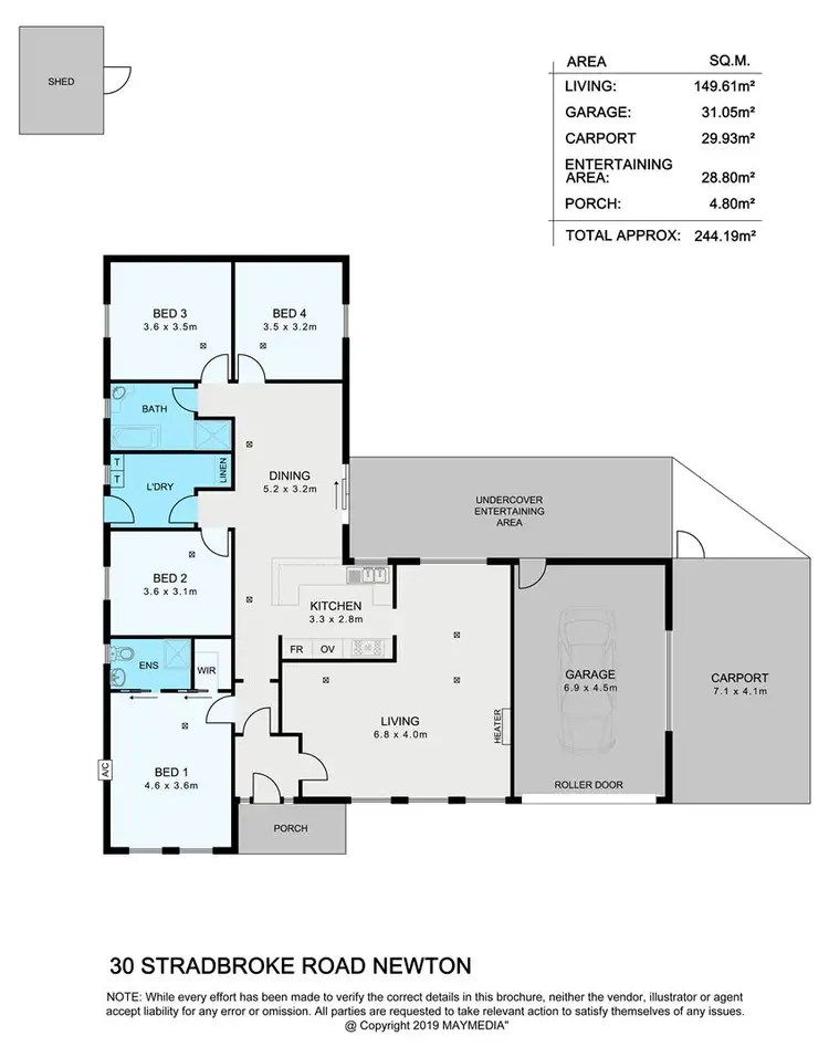 Floorplan of Homely house listing, 30 Stradbroke, Newton SA 5074