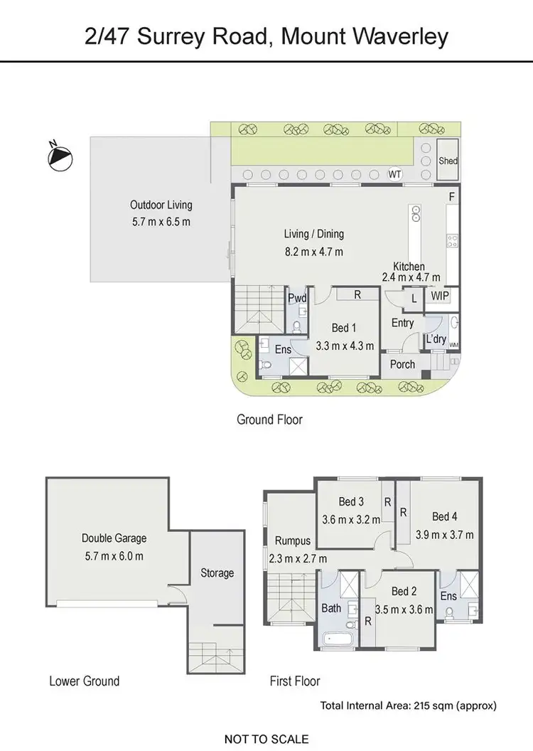Floorplan of Homely townhouse listing, 2/47 Surrey Road, Mount Waverley VIC 3149