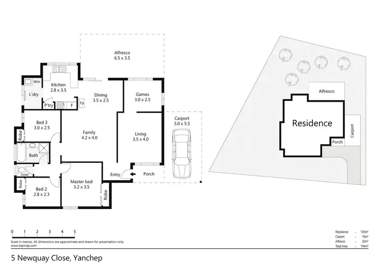 Floorplan of Homely house listing, 5 Newquay Close, Yanchep WA 6035