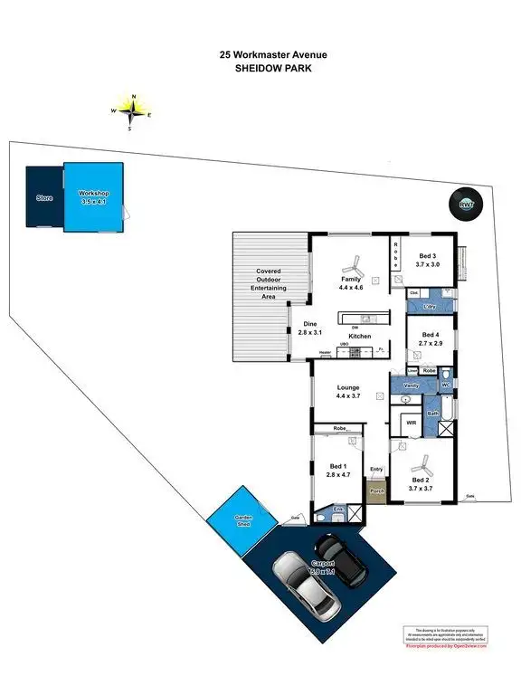 Floorplan of Homely house listing, 25 Workmaster Avenue, Sheidow Park SA 5158