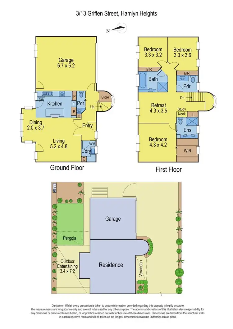 Floorplan of Homely townhouse listing, 3/13 Griffen Street, Hamlyn Heights VIC 3215