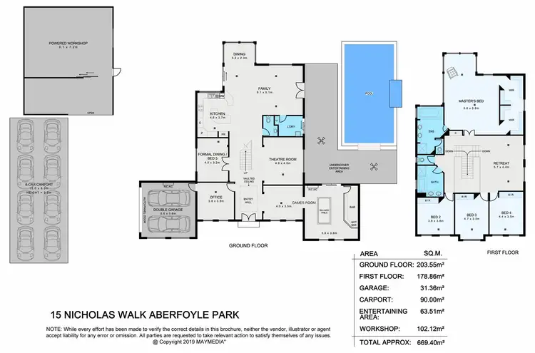 Floorplan of Homely house listing, 15 Nicholas Walk, Aberfoyle Park SA 5159