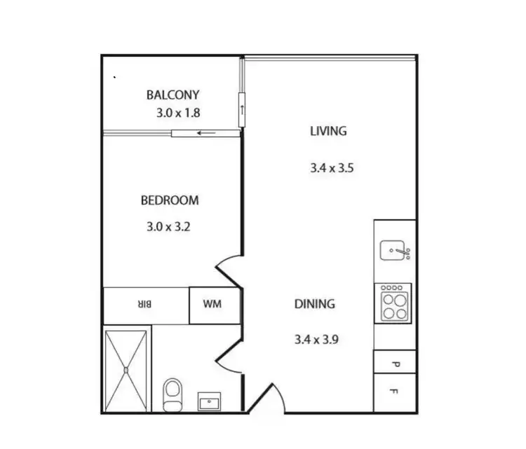 Floorplan of Homely apartment listing, 633/23 Blackwood Street, North Melbourne VIC 3051