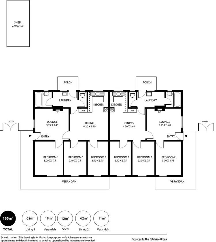 Floorplan of Homely semi-detached listing, 78 and 80 Durham Terrace, Ferryden Park SA 5010