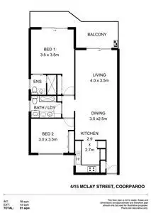 Floorplan of Homely unit listing, 4/15 McLay Street, Coorparoo QLD 4151