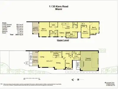 Floorplan of Homely semi-detached listing, 1/35 Kiers Road, Miami QLD 4220