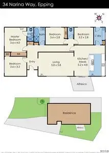 Floorplan of Homely house listing, 34 Narina Way, Epping VIC 3076