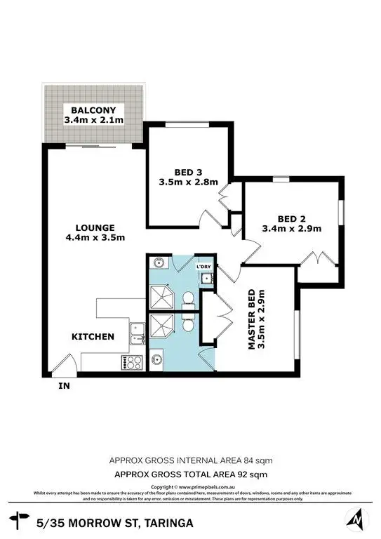 Floorplan of Homely apartment listing, 5/35 Morrow Street, Taringa QLD 4068