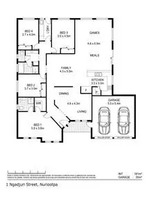 Floorplan of Homely house listing, 1 Ngadjuri Street, Nuriootpa SA 5355