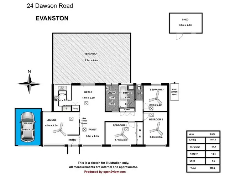 Floorplan of Homely house listing, 24 Dawson Road, Evanston SA 5116