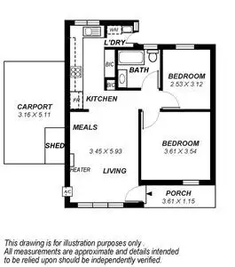 Floorplan of Homely unit listing, 1/25 Hill Avenue, Cumberland Park SA 5041