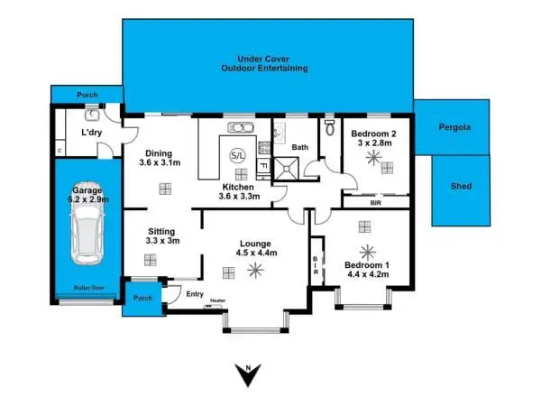 Floorplan of Homely unit listing, 2/18 Parry Avenue, Somerton Park SA 5044