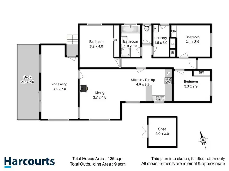 Floorplan of Homely house listing, 14 Joel Avenue, Carlton TAS 7173