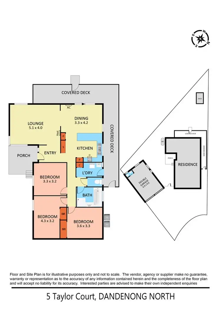 Floorplan of Homely house listing, 5 Taylor Court, Dandenong North VIC 3175