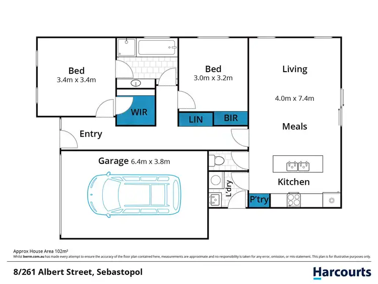 Floorplan of Homely unit listing, 8/261 Albert Street, Sebastopol VIC 3356