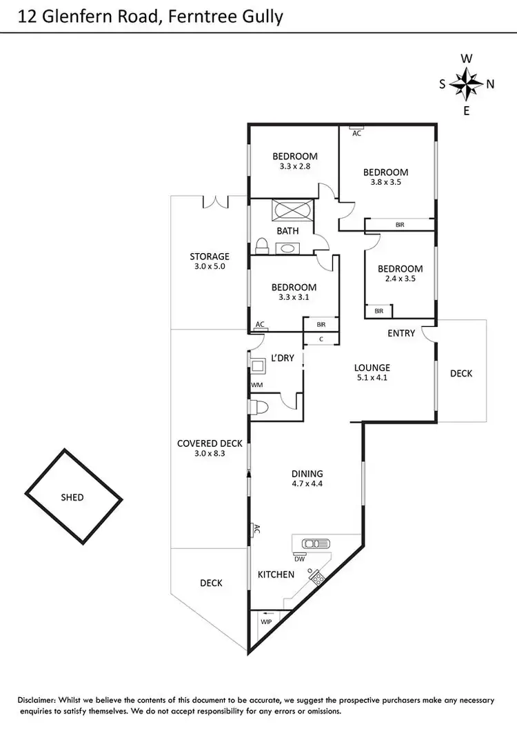 Floorplan of Homely house listing, 12 Glenfern Road, Ferntree Gully VIC 3156