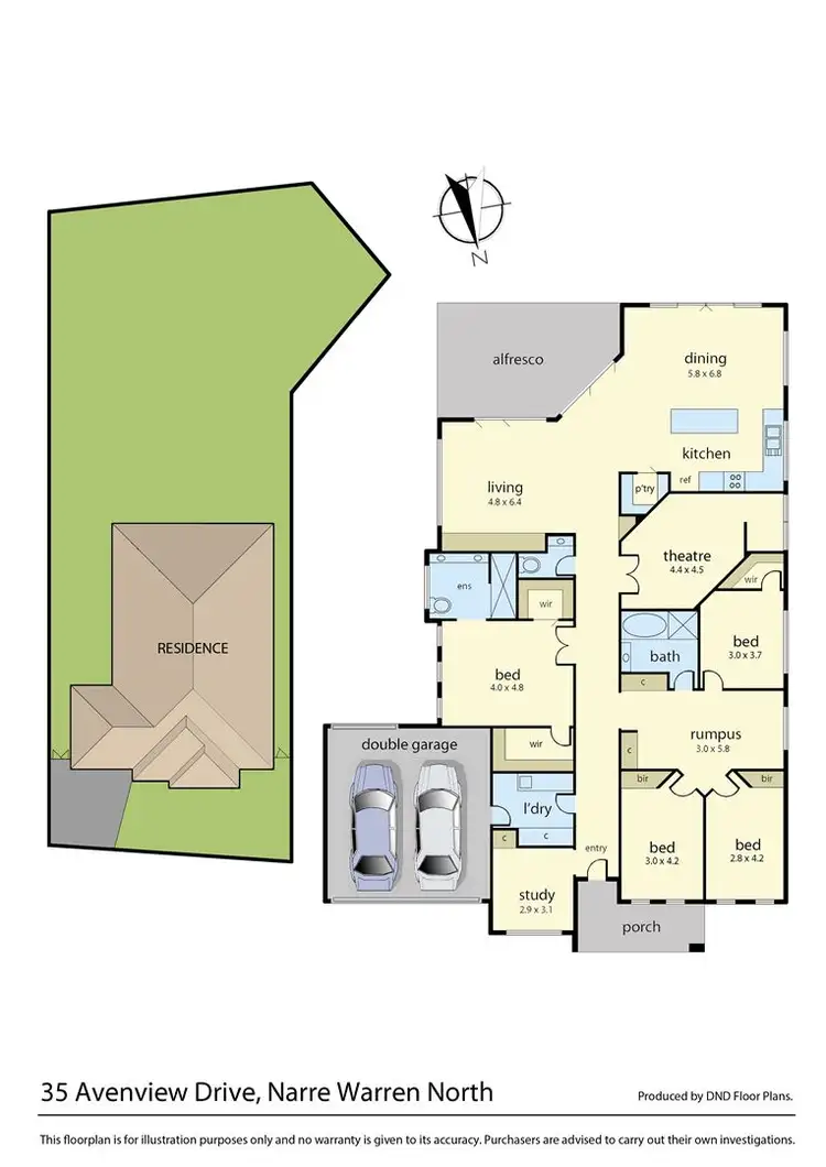 Floorplan of Homely house listing, 35 Avenview Drive, Narre Warren North VIC 3804
