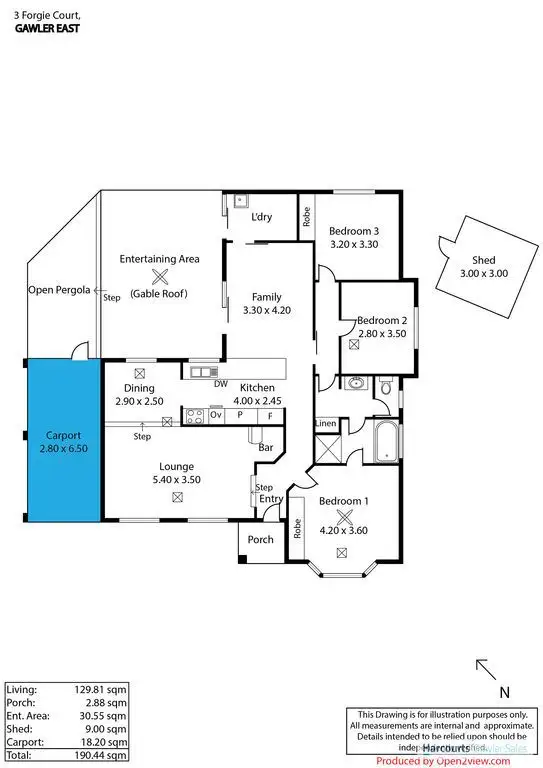 Floorplan of Homely house listing, 3 Forgie Court, Gawler East SA 5118