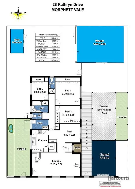 Floorplan of Homely house listing, 28 Kathryn Drive, Morphett Vale SA 5162
