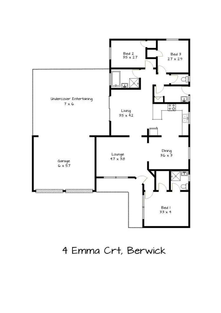 Floorplan of Homely house listing, 4 Emma Court, Berwick VIC 3806