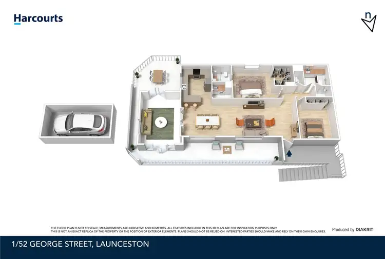 Floorplan of Homely townhouse listing, 1/52 George Street, Launceston TAS 7250