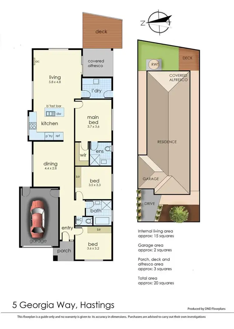 Floorplan of Homely house listing, 5 Georgia Way, Hastings VIC 3915