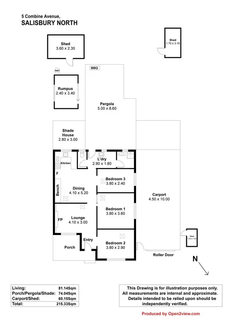 Floorplan of Homely house listing, 5 Combine Avenue, Salisbury North SA 5108