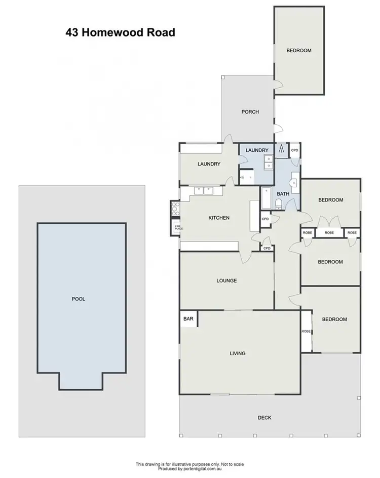 Floorplan of Homely rural property listing, 43 Homewood Road, Yea VIC 3717