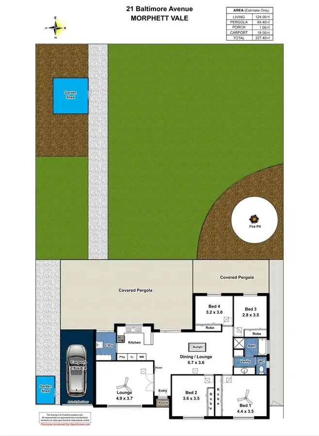 Floorplan of Homely house listing, 21 Baltimore Avenue, Morphett Vale SA 5162