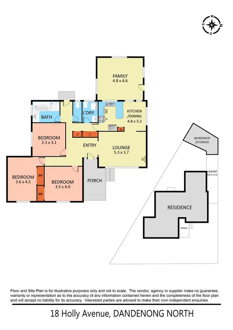 Floorplan of Homely house listing, 18 Holly Ave, Dandenong North VIC 3175
