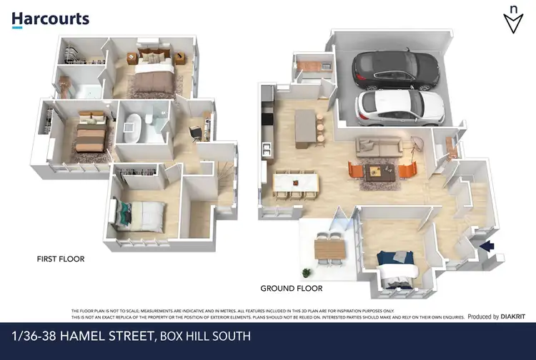 Floorplan of Homely townhouse listing, 1/36-38 Hamel Street, Box Hill South VIC 3128