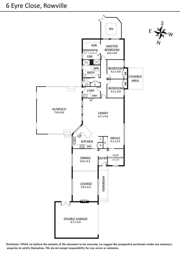 Floorplan of Homely house listing, 6 Eyre Close, Rowville VIC 3178