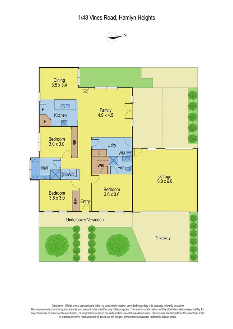 Floorplan of Homely townhouse listing, 1/48 Vines Road, Hamlyn Heights VIC 3215
